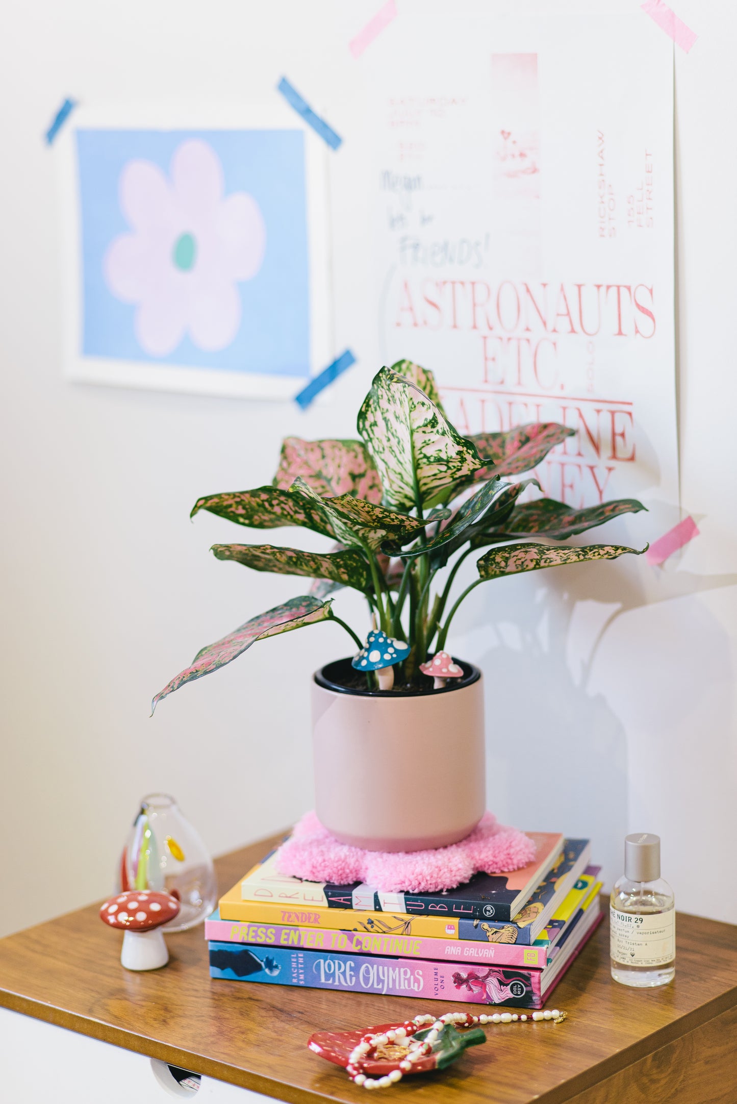 Baby Blue Mushroom Plant Decoration