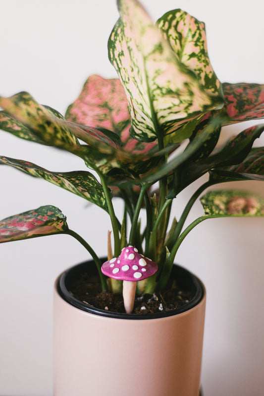 Violet Glitter Mushroom Plant Decoration